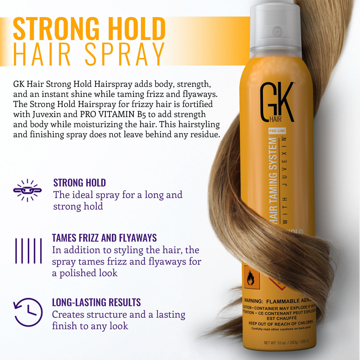 Strong Hold Hair Spray - GK Hair Europe